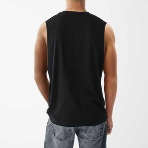 เสื้อกล้ามถักนิตติ้งสีดำสำหรับผู้ชาย ปี 2026 คอกลม แขนกุด สไตล์ลำลอง สีพื้น ผ้าสแปนเด็กซ์/ไนลอน ระบายอากาศได้ดี น้ำหนัก 220 กรัม ย้อมสีพื้น - Product Image 4