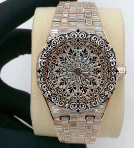 Reloj de Cuarzo Unisex de Lujo AMBER JEWELS, Estilo Vintage, Esfera Blanca/Dorado Amarillo, Cristal de Zafiro, Analógico, 46 mm, Resistente al Agua, Cierre de Hebilla - Product Image 2