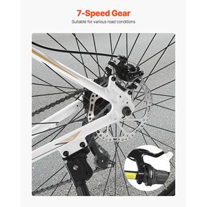 Bicicletta Ibrida con Telaio in Alluminio Leggero, Ruote 700c, Bici Urbana per Pendolari, per Uomini e Donne, per Adulti - Product Image 3