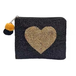 Pochette à monnaie artisanale haut de gamme en perles pour accessoires élégants, sac à monnaie brodé de perles fantaisie pour les passionnés de mode - Product Image 6
