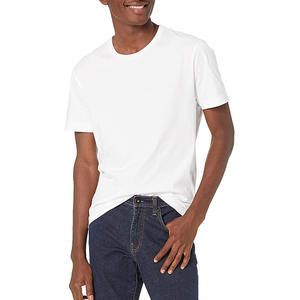 T-shirt à manches courtes pour homme, coupe classique, col rond, blanc uni, décontracté, 100% coton, écologique, 180g - Product Image 4