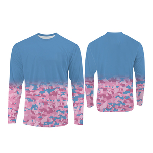 Chemise de pêche rose à manches longues, imprimé camouflage, sublimation, UPF 50, anti-UV, polyester, unisexe, vêtements d'extérieur pour adultes - Product Image 3
