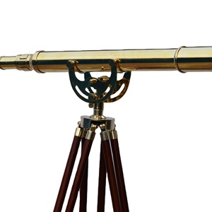 Télescope principal de port à baril unique en laiton brillant de 32 "avec trépied en bois télescope de travail pour l'observation des oiseaux - Product Image 6