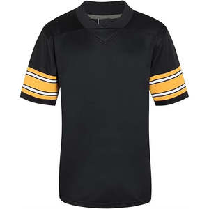 Nouvelle Arrivée 2026 – Maillot de Football Américain Homme Anti-UV Entièrement Personnalisable – Couleurs Noir Uni et Jaune – T-shirt de Football Américain - Product Image 6