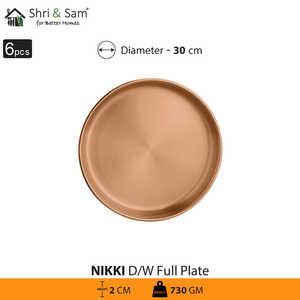 Nikki 6 PCS Placa completa Doble pared Acero inoxidable con revestimiento de PVD de oro rosa Platos y placas - Product Image 5