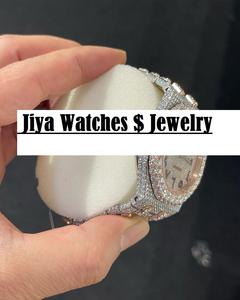 Montre de luxe pour homme en acier inoxydable avec cadran à chiffres arabes, style hip-hop, sertie de diamants Moissanite VVS, mouvement à quartz et aiguilles. - Product Image 2