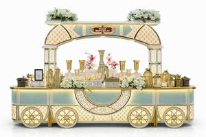 เคาน์เตอร์จัดเลี้ยงสแตนเลสหรูหรา โต๊ะโชว์บุฟเฟ่ต์แบบกำหนดเองสำหรับโรงแรม ร้านอาหาร และงานจัดเลี้ยง - Product Image 4