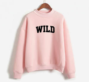 เสื้อสเวตเชิ้ตคอตั้งทรงโอเวอร์ไซส์สำหรับผู้หญิง สีเทาล้วน แขนยาว ผ้าถัก พิมพ์ลายตัวอักษร สวมใส่ได้ในฤดูใบไม้ร่วง ระบายอากาศได้ดี - Product Image 6