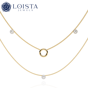 Source Diamond Factory Diamond Tennis Necklaces, 18K Gold Jewelry <b>Gifts</b>, Parties and Weddings Unisex Necklace - Product Image 1