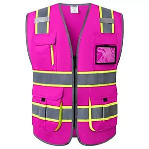 Wholesale Price Best Selling Safety Vest <b>Top</b> New Style Fire Proof <b>Reflective</b> With Pocket Polyester Safety Vest - Product Image 3