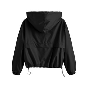 <b>Womens</b> Lightweight Woven Windbreaker <b>Jacket</b> Sport Casual Hoodie Outerwear Pockets Water Resistant Running Hiking Travel - Product Image 2