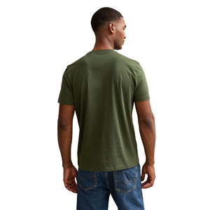 Men's Olive Green Regular Fit Cotton T-Shirt O-Neck Short Sleeve Casual Solid Color Blank Jersey Knitted Design - Product Image 3