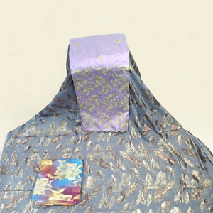 <b>White</b> Luxury Fransawi Dirac Printed Fabric with Gold Embroidery for Somali Wedding Party Wear - Product Image 5
