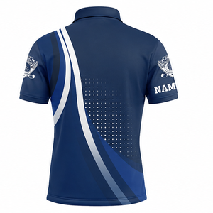 Chemises de golf personnalisées imprimées pour hommes, chemises de golf par sublimation, séchage rapide, évacuation de l'humidité, vêtements de golf performants, usine OEM ODM - Product Image 2