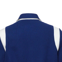 Veste de baseball bleue pour homme, style rétro, en laine et polyester, coupe-vent, imperméable, col montant, inspirée du baseball classique