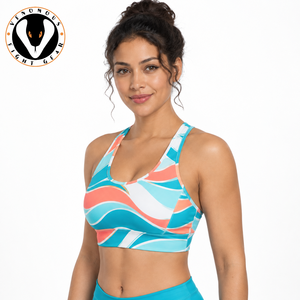 Soutien-gorge de sport Venomous Fight Gear pour femme, imprimé géométrique, dos nageur, col rond, maintien moyen, respirant, vêtement de fitness de haute qualité - Product Image 5