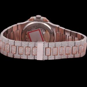 Reloj de hombre de diseño único, bicolor, completamente cubierto de diamantes, caja cuadrada, moissanita original, diamantes redondos, colección premium. - Product Image 3