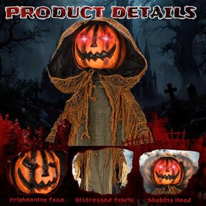 Animatronic di Zucca Fantasma a Grandezza Naturale da 1,77 m per Esterni, con Suoni Spaventosi e Attivazione Sonora, Decorazioni per Feste di Halloween - Product Image 5