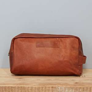 Bolsa de Aseo de Cuero Genuino con Cierre Metálico Personalizado, Bolsa de Viaje Vintage, Neceser Impermeable para Hombre, Bolsa de Cosméticos para Afeitar LYG-0168 - Product Image 6