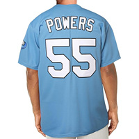 Kenny Powers # 55 Myrtle Beach Mermen Jersey Bisbol Sublimasi Cetak Biru Hijau Perlindungan UV Bernapas Cepat Kering Ukuran Besar