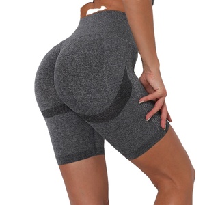 Wholesale 2026 High Waist Women's Workout Yoga Shorts Breathable Solid Color Leggings Lace Decoration <b>Tummy</b> <b>Control</b> Custom Logo - Product Image 6