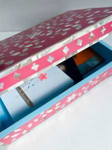 Boîte à bijoux personnalisée en incrustation de nacre faite à la main avec compartiments en os idéal pour le rangement des bagues, des colliers et des boucles d'oreilles - Product Image 3