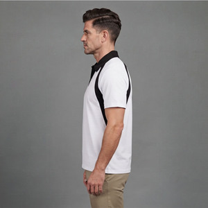 Polo homme été décontracté 100% coton, manches courtes, séchage rapide, respirant, color block, logo imprimé DTF personnalisé - Product Image 3