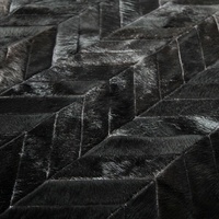 Chevron Black Hair-on Cowhide Fur Leather Rug New Modern for Home and Office Indoor and Outdoor Decoration Handmade Carpet Rugs