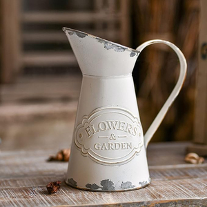Jarrón Alto de Hierro Galvanizado Estilo Antiguo con Asa, Macetas Decorativas para Flores Estilo Rústico a Precio Económico - Product Image 5