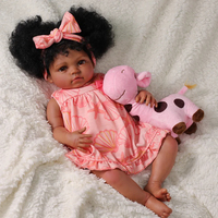 Poupée Reborn Babeside Ama 20'' Bébé Fille Afro-Américaine, Jouet Doux, Poupée Mannequin, Mini Jouet avec Ensemble Coquillages d'Été