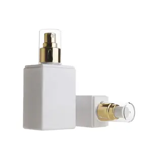 30ml-300ml PETG White Clear Cosmetics Square Rectangle Single Wall Bottle with PET PETG Cap Lid PP Pump Sprayer (GA-PT Series)