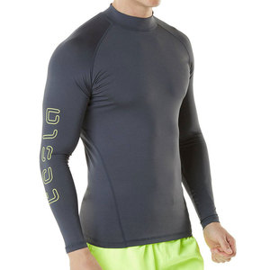 Chemise de sport à manches longues pour homme, en spandex et polyester gris, à séchage rapide, avec protection contre les éruptions cutanées - Product Image 3