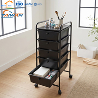 Chariot de rangement à 5 niveaux, fabriqué à Taïwan, organisateur multifonctionnel pour salon de beauté, maison, bureau