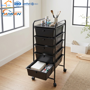 Chariot de rangement à 5 niveaux, fabriqué à Taïwan, organisateur multifonctionnel pour salon de beauté, maison, bureau - Product Image 1