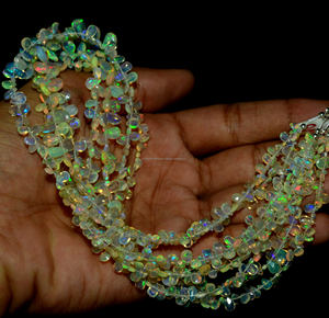 La mejor calidad, hebra de 16 pulgadas, piedra de ópalo etíope Natural, hebra en forma de pera, cuentas facetadas naturales de alta calidad para la fabricación de joyas - Product Image 4