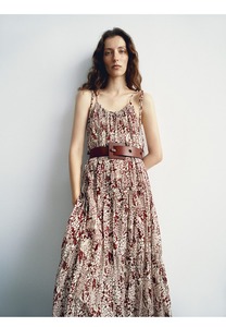 Luxury Women's Halter Neck Maxi Dress with Diamond Accents Sleeveless Beach Holiday Design Customized Floral Print Chiffon Dress - Product Image 2