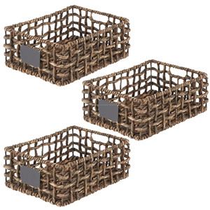 Contenedores de almacenamiento ecológicos para el hogar y la Oficina, cesta de Jacinto tejido con etiqueta de pizarra, hechos en Vietnam - Product Image 6