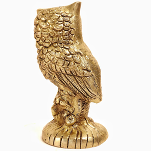 Estatua de Búho Hecha a Mano en Latón Macizo, Figura Decorativa de Pájaro, Escultura de Animal Vintage, Búho de la Suerte, Decoración para Mesa de Oficina u Hogar, Regalo - Product Image 4
