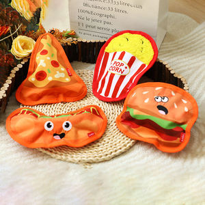 Juguete de Peluche Ecológico con Sonido para Perros, Diseño de Hamburguesa, Pizza y Papas Fritas, Serie de Comida - Product Image 4