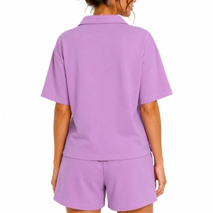 Conjunto de Camiseta Polo de Manga Corta y Pantalones Cortos para Mujer, Ropa Casual para el Día a Día, Tejido Transpirable - Product Image 2
