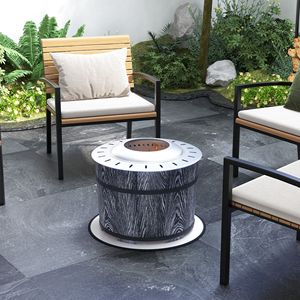 Portable 20\" Barrel Style Fire Pit Smokeless Wood Burning Fireplace Fireproof <b>Mat</b> Magnesium Oxide Low Smoke for <b>Camping</b> - Product Image 2