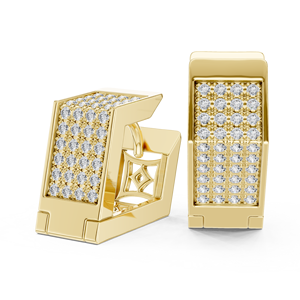 Exclusivo Juego de Aretes de Aro con Diamantes Cultivados en Laboratorio 2 en 1, Oro Blanco de 18 Quilates con Baño de Rodio, Corte Brillante, para Uso Diario y Eventos, para Mujer - Product Image 6