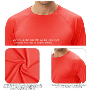 Vêtements de fitness personnalisés en gros, Rash Guard pour hommes, respirant, manches longues, t-shirt de course ajusté, col rond, séchage rapide, Rash Guards - Product Image 3