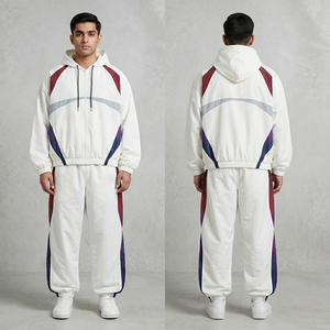 Ensemble de survêtement pour homme pour sports d'hiver, sweat à capuche à manches longues, pantalon de jogging coupe classique, pantalon long uni, 100% coton molletonné - Product Image 1