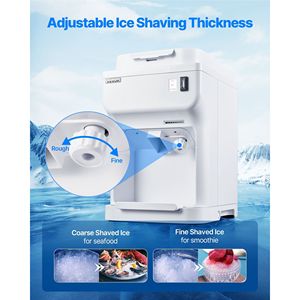 Tritaghiaccio Elettrico Commerciale 350W 1500RPM, Macchina per Coni di Neve da 220 libbre/ora con Contenitore per Cubetti di Ghiaccio da 4L, per Ghiaccio Tritato da Tavolo - Product Image 3