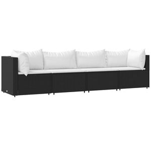 Set Lounge da Esterno Bianco e Nero con Cuscini Confortevoli, Elegante Arredamento da Giardino - Product Image 2
