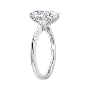 Bague de mariage solitaire opulente en diamant blanc taille poire, en argent sterling classique, idéale pour un usage quotidien - Product Image 3