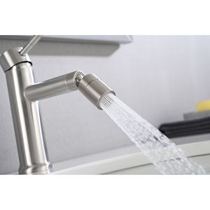 Rubinetto da Bagno a 2 Modalità con Aeratore Girevole a 360 Gradi, Finitura Nichel Spazzolato per Lavabo - Product Image 3