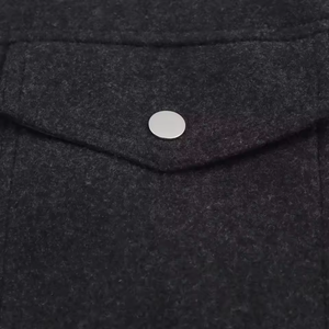 Nueva Chaqueta Casual Holgada con Cierre, Bolsillos Decorativos, Manga Larga y Solapa - Product Image 4