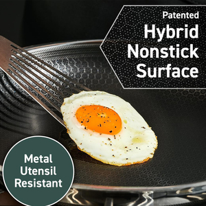 Large Capacity Nonstick Saute <b>Pan</b> With <b>Lid</b> Premium Aluminum Construction Rapid Heat Distribution Technology Durable - Product Image 4